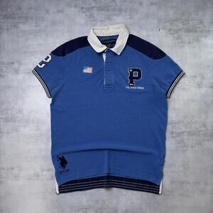 Y2K U.S. Polo Assn Grunge USA Flag Chief Keef Polo Shirt